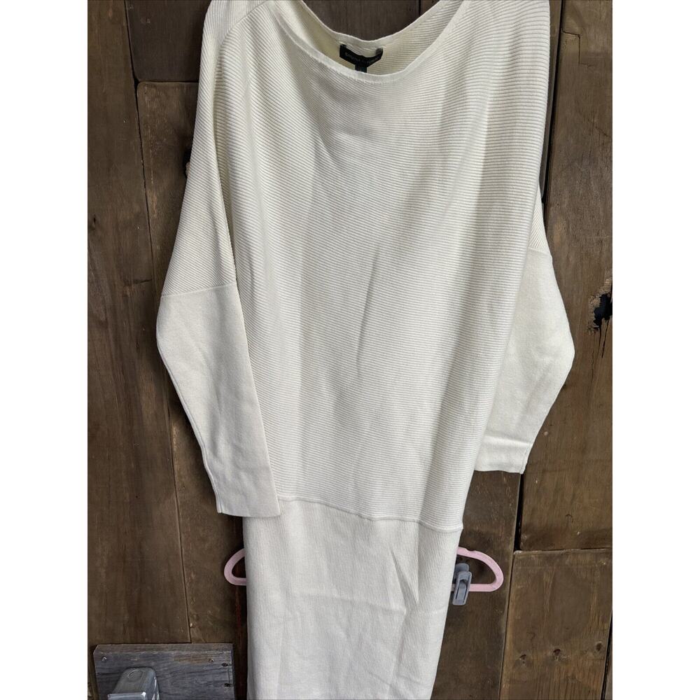 Banana Republic Colleta Off Shoulder Sweater Dressc Cream, Large - Picture 3 of 6